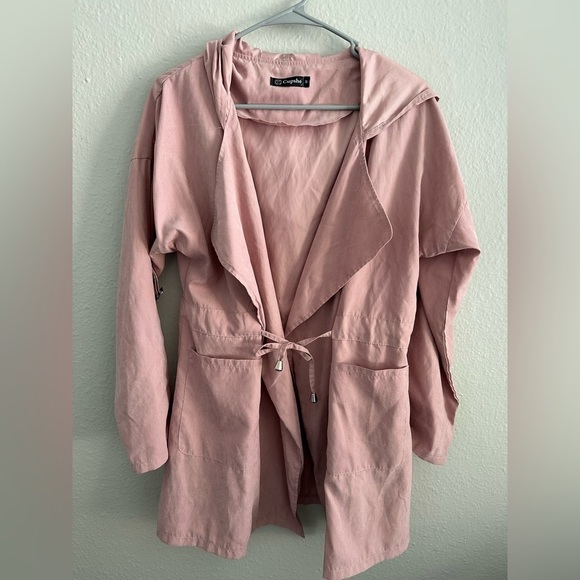 Cupshe Pink Hooded Windbreaker Size M - Picture 3 of 6